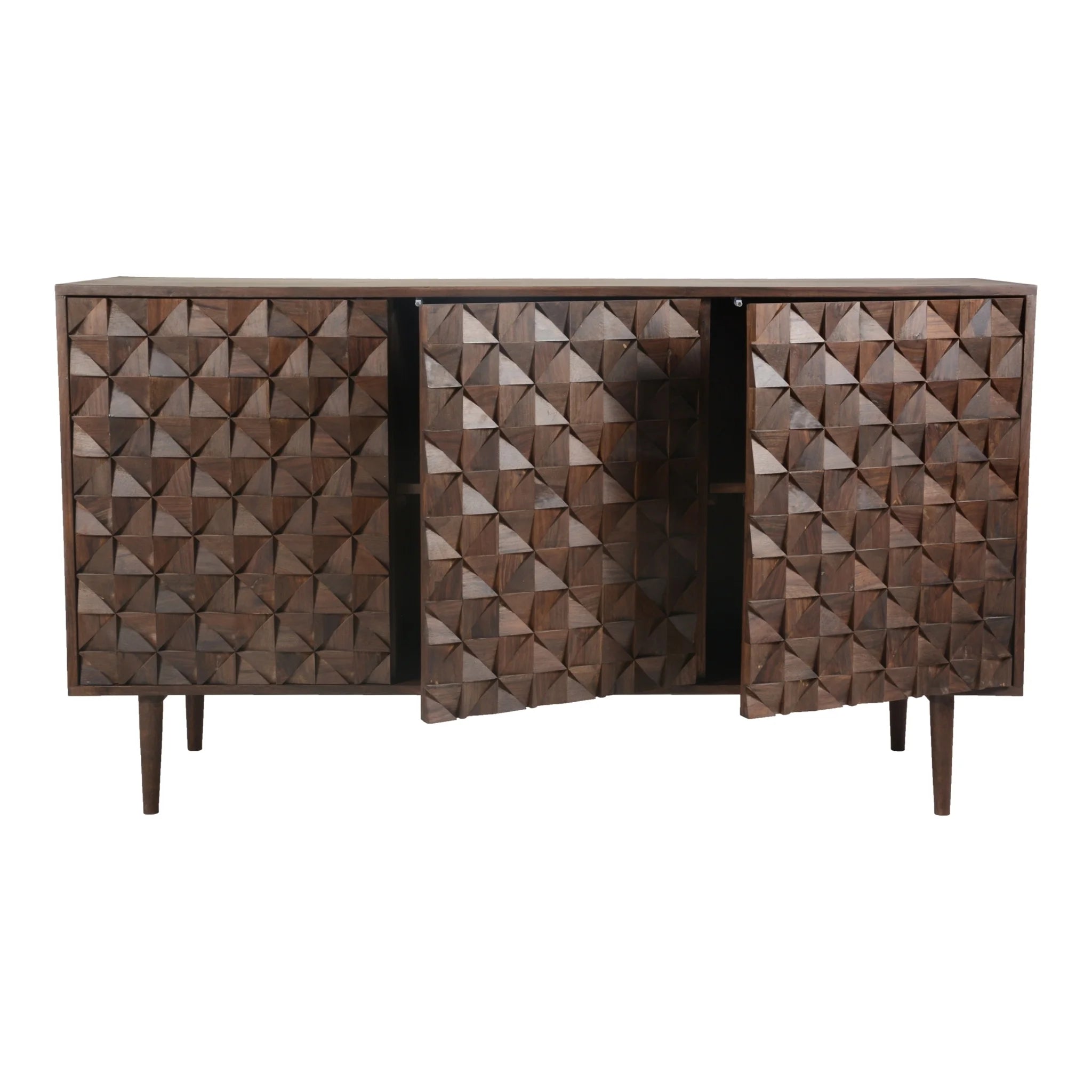 58" Sheesham Wood 3-Door Sideboard (BZ-1039-03) by Moe's Home Collection image 4