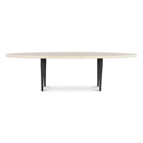59" Botticino Marble Oval Coffee Table