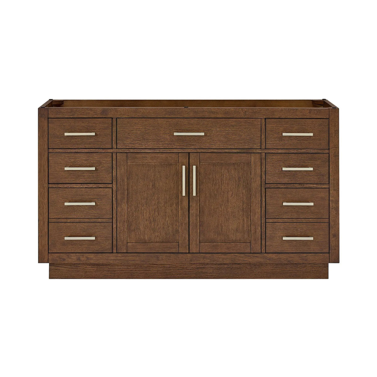 60" Beckett Single Bathroom Vanity with Toe Kick Dark Oak Brushed Nickel Trim by wyndham View 41