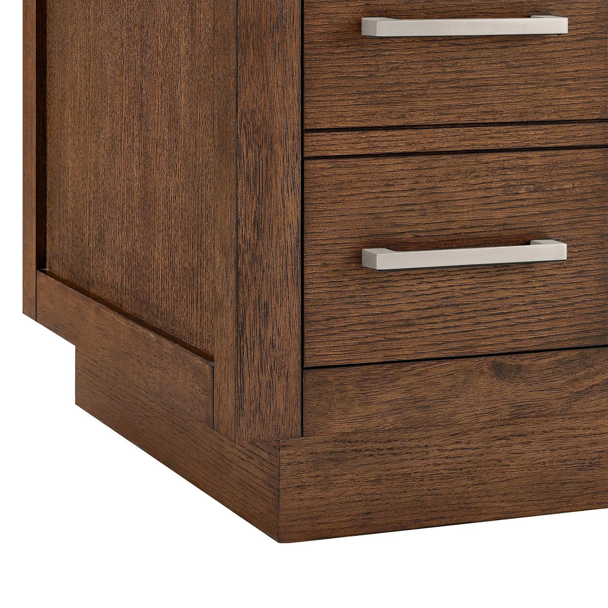 60" Beckett Single Bathroom Vanity with Toe Kick Dark Oak Brushed Nickel Trim by wyndham 3