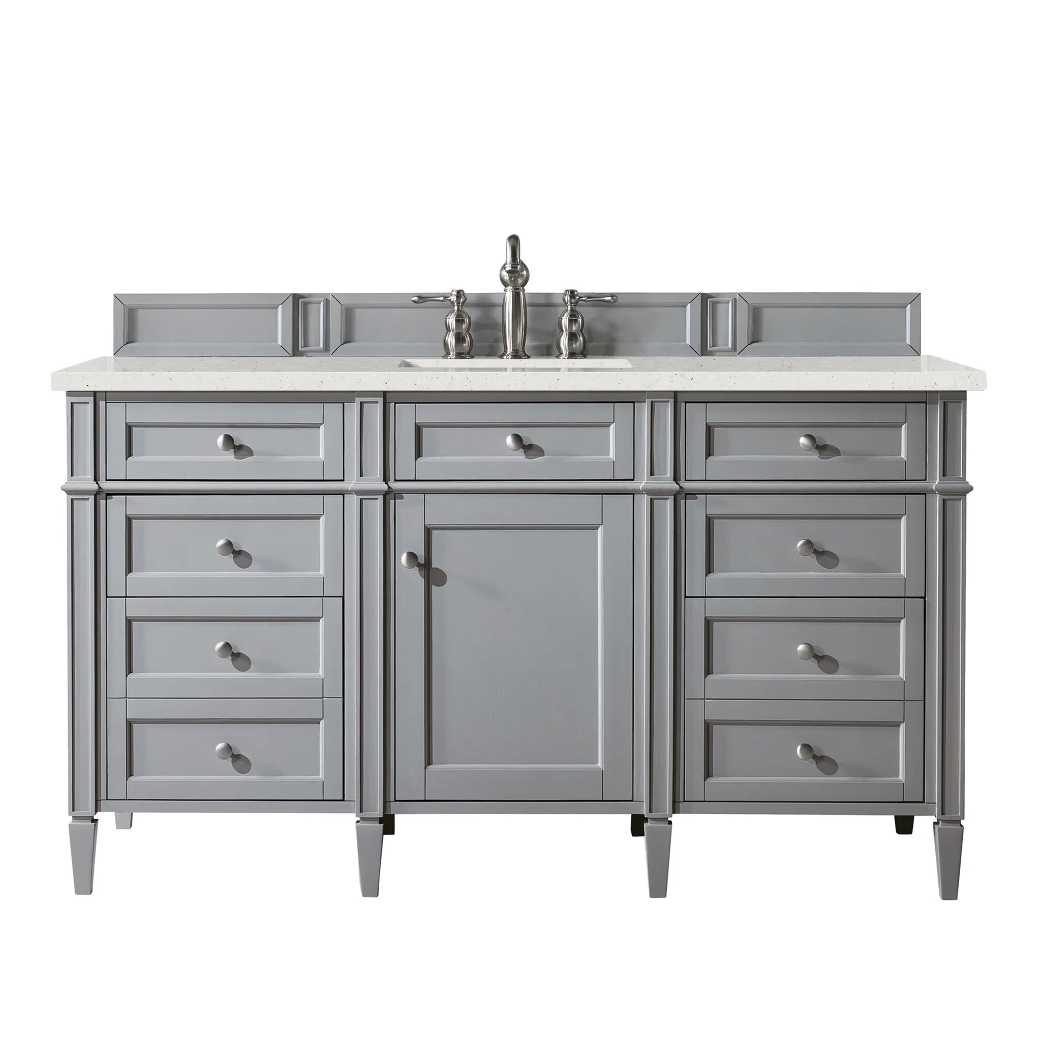 60" Brittany Single Vanity in Urban Gray-Lime Delight Silestone-8" Widespread image