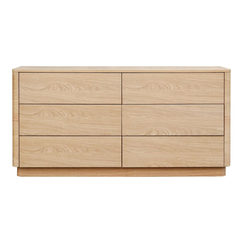 60" Light Oak Dresser with Round Legs