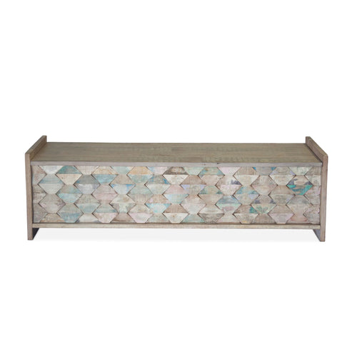 60" Teal Reclaimed Wood Storage Bench (FIZ-BN60) By Home Trends Direct