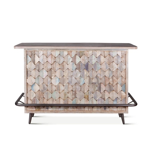 62" Teal Reclaimed Wood Bar Cabinet (FIZ-BAR) By Home Trends Direct
