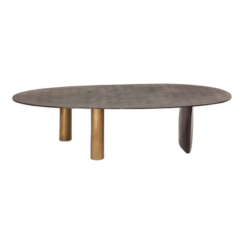 63" Black Metal Oval Coffee Table