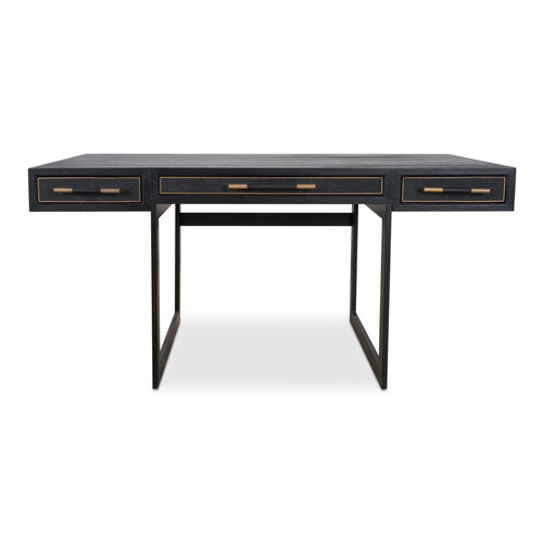 63" Black Oak Writing Desk with 3 Drawers (VL-1053-02) by Moe's Home Collection