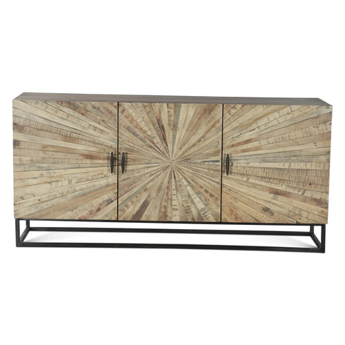 63" Reclaimed Wood Sunburst Sideboard (FJAI-SB63SUN) By Home Trends Direct