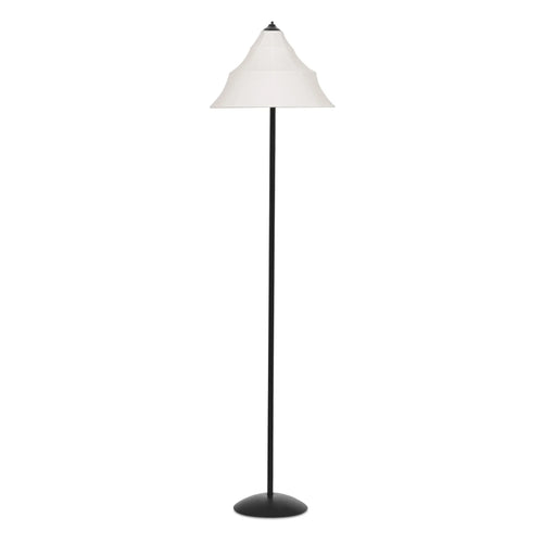 64" White Cotton Conical Floor Lamp
