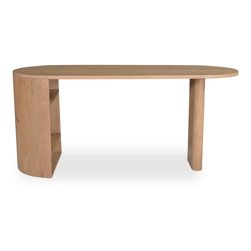 66" Natural Pine Writing Desk for Home Office