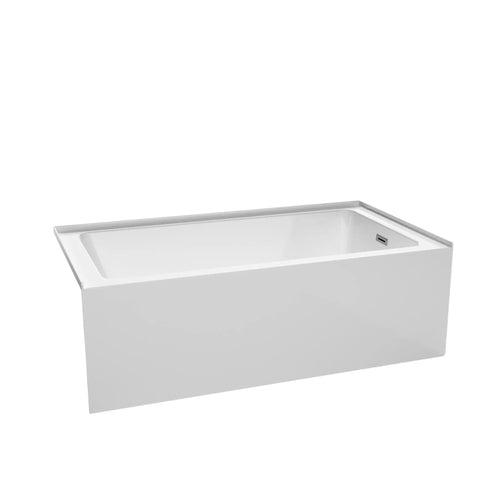 66" White Alcove Bathtub with Right-Hand Drain and Overflow Trim in Polished Chrome - Grayley by Wyndham (WCBTS16636R)