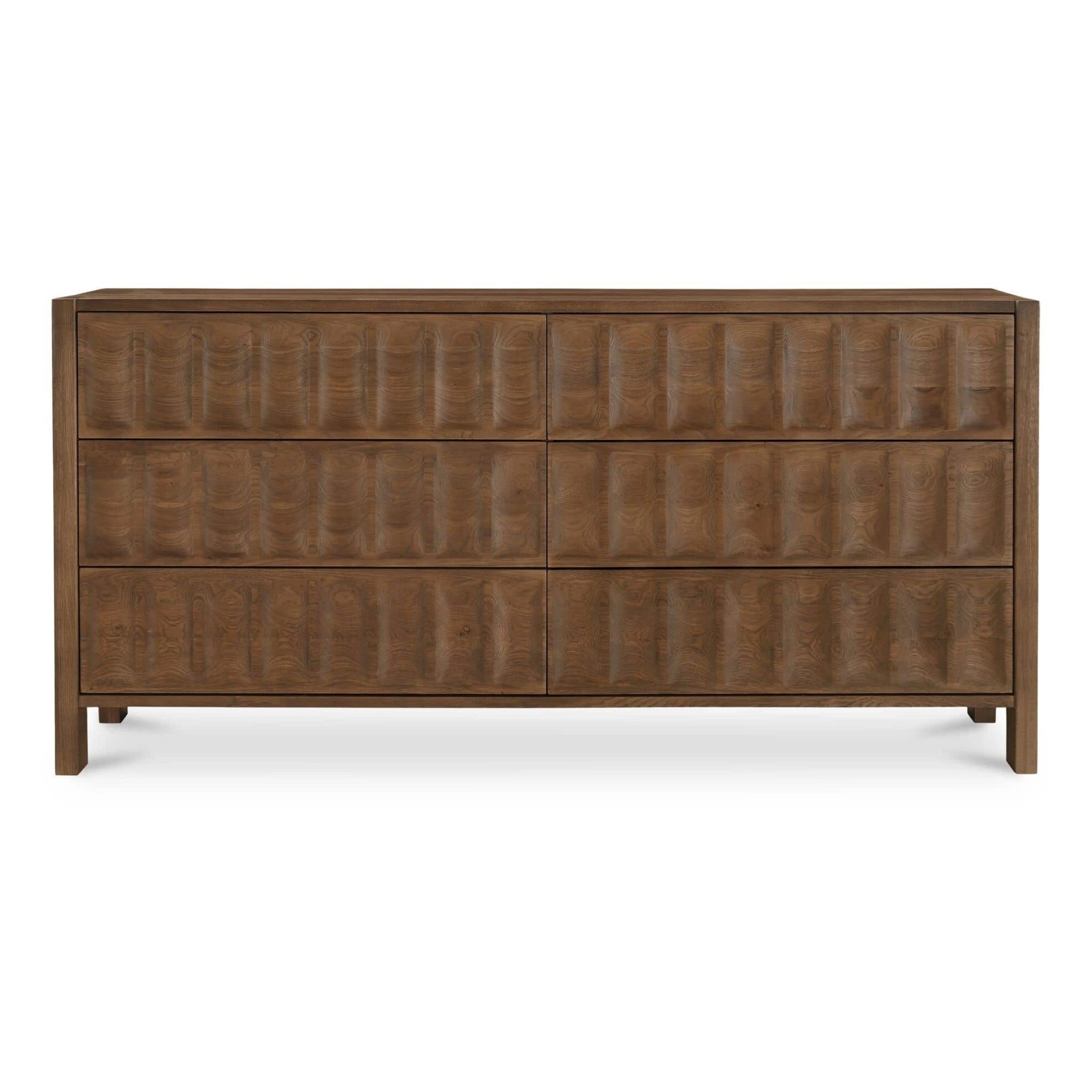 brown dresser 6 drawer 70" Brown Wood 6-Drawer Dresser (BB-1054-03)