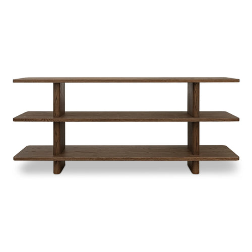 70" Dark Brown Oak Wide Low Bookcase (FC-1016-20) by Moe's Home Collection