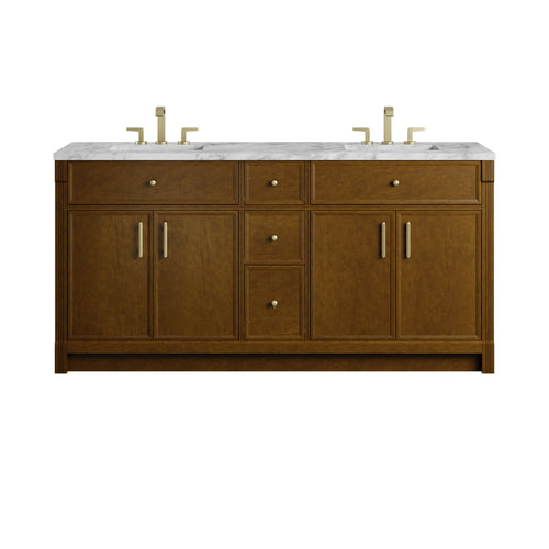 72" Bellshire Double Vanity in Honey Oak by James Martin Vanities
