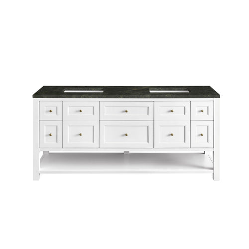 72" Breckenridge Double Vanity Base Only in Bright White by James Martin Vanities
