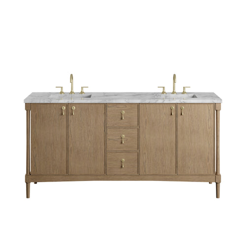 72" Kinnsden Double Vanity in Weathered Oak by James Martin Vanities