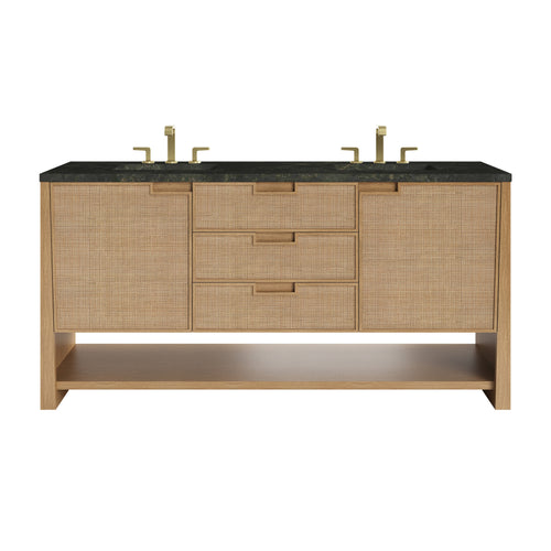 72" Solene Double Vanity in Seaside Oak by James Martin Vanities