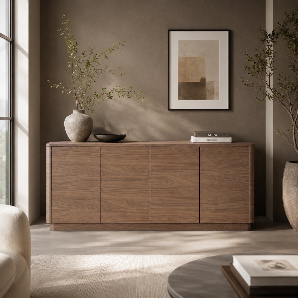 Moe's Home Round Off Sideboard Walnut Brown