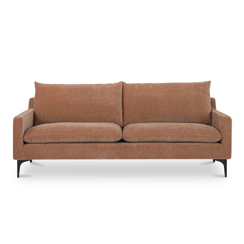 80" Heritage Pink Sofa with Black Steel Legs