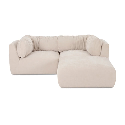 82" Oatmeal Compact Modular Sectional Sofa