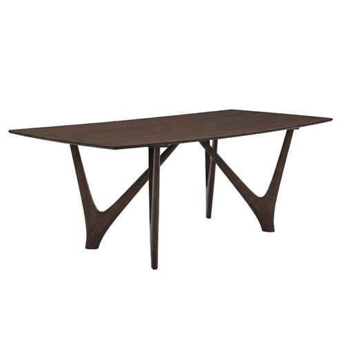 Solid Bamboo 84" Dining Table, Black Walnut - Vetra by Greenington