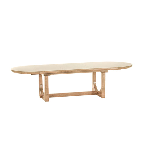 86" Gray Birch Oval Extendable Dining Table Seats 8