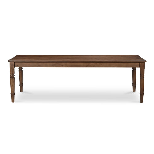 97" Brown Acacia Farmhouse Dining Table, Seats 10