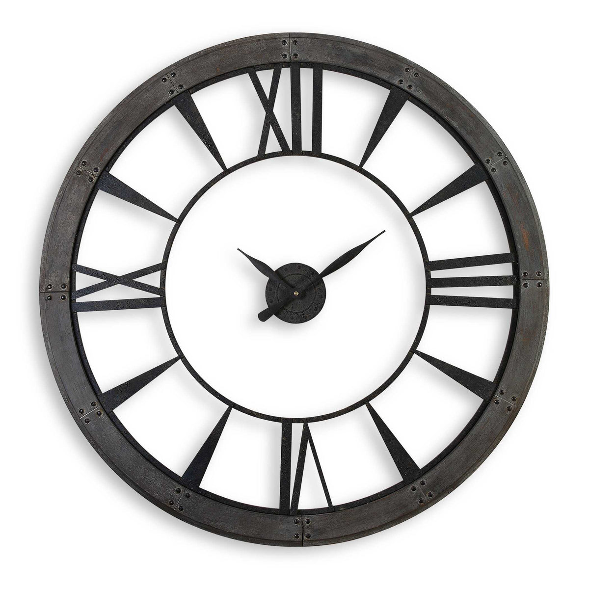 60 inch oversized dark bronze wall clock with gray frame