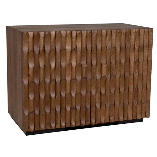 43" Dark Walnut Carved Sideboard Cabinet