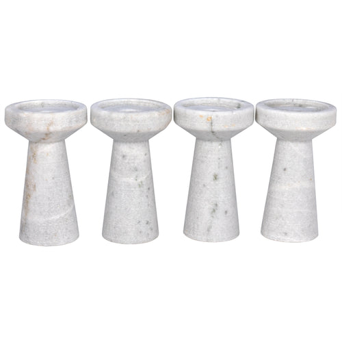 Aleka Decorative Candle Holder Set of 4 in Waxed by Noir (YT0717-8AWH)