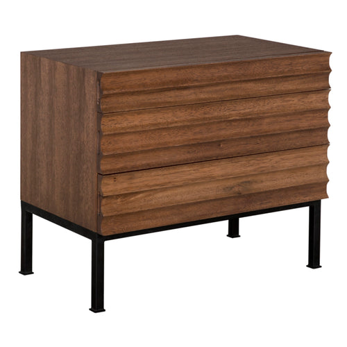 36" Dark Walnut Console Table with Steel Base