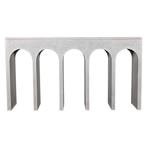 Bridge Console in White Wash by Noir (GCON287WH)
