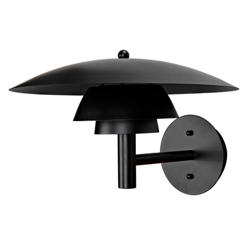 Caprese Sconce in Matte Black by Noir (PZ023MTB)
