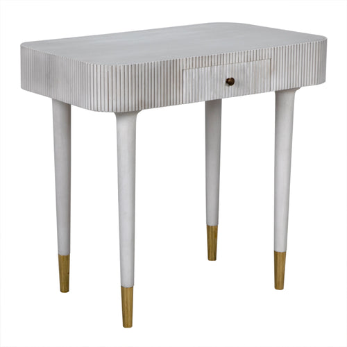 Celine Desk/Side Table in White Wash by Noir (AE-303WH)