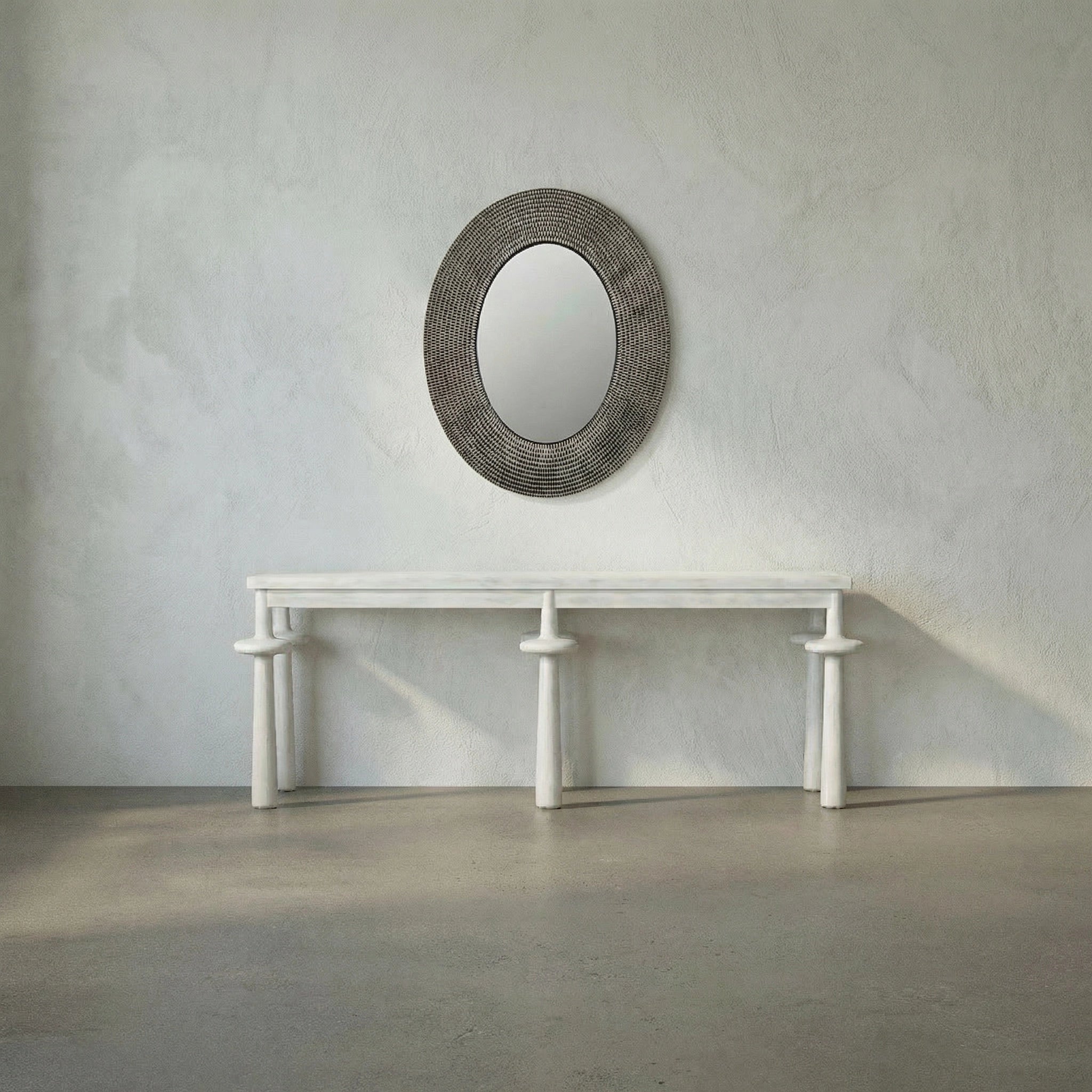 Coco Mirror In Ebony Walnut And White By Noir Gmir176 6