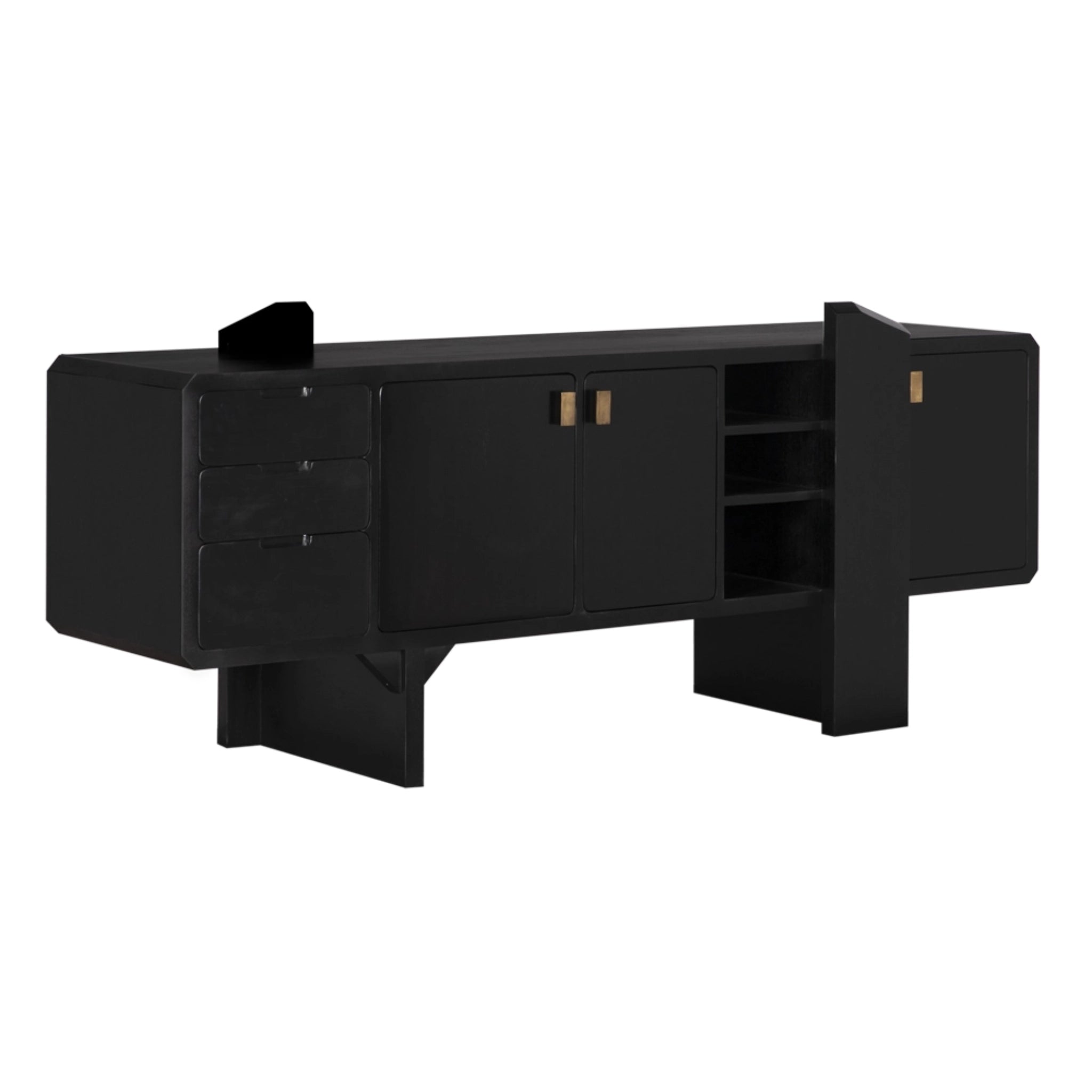 Dallas Sideboard in Hand Rubbed Black by Noir (GCON453HB)