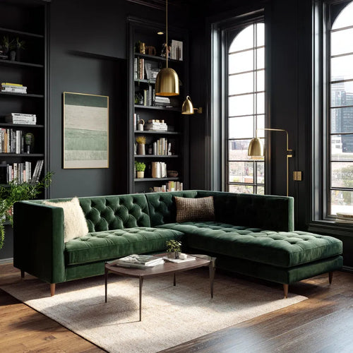 Dark academia sectional sofa