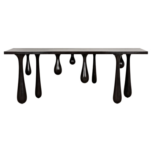 76" Pale Mahogany Console Table with Droplet Legs