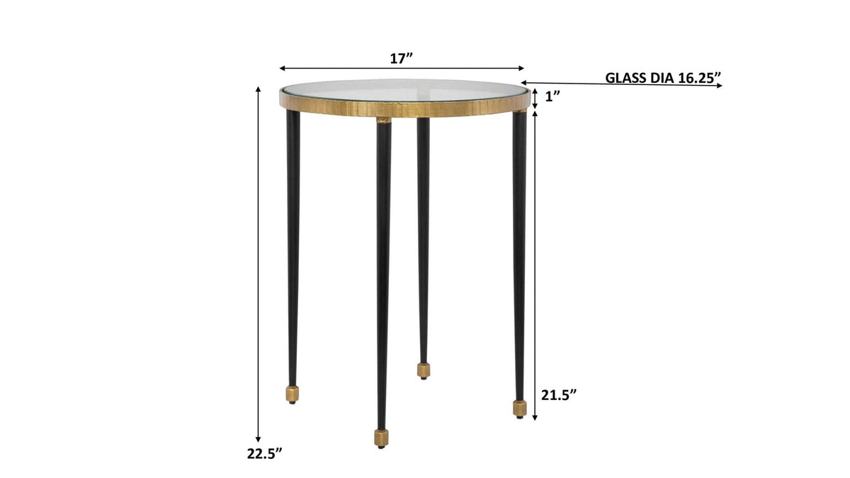 Drink table dimensions 17 inch W x 17 inch D x 23 inch H, 24 lb iron and glass, Art Deco