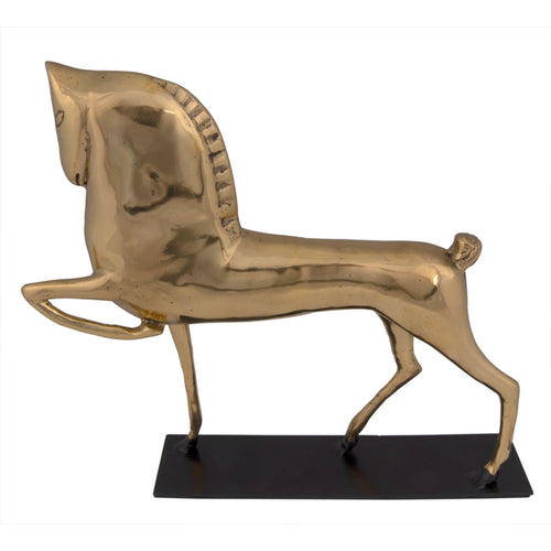 Horse On Stand in Antique Brass by Noir (AB-154BR)
