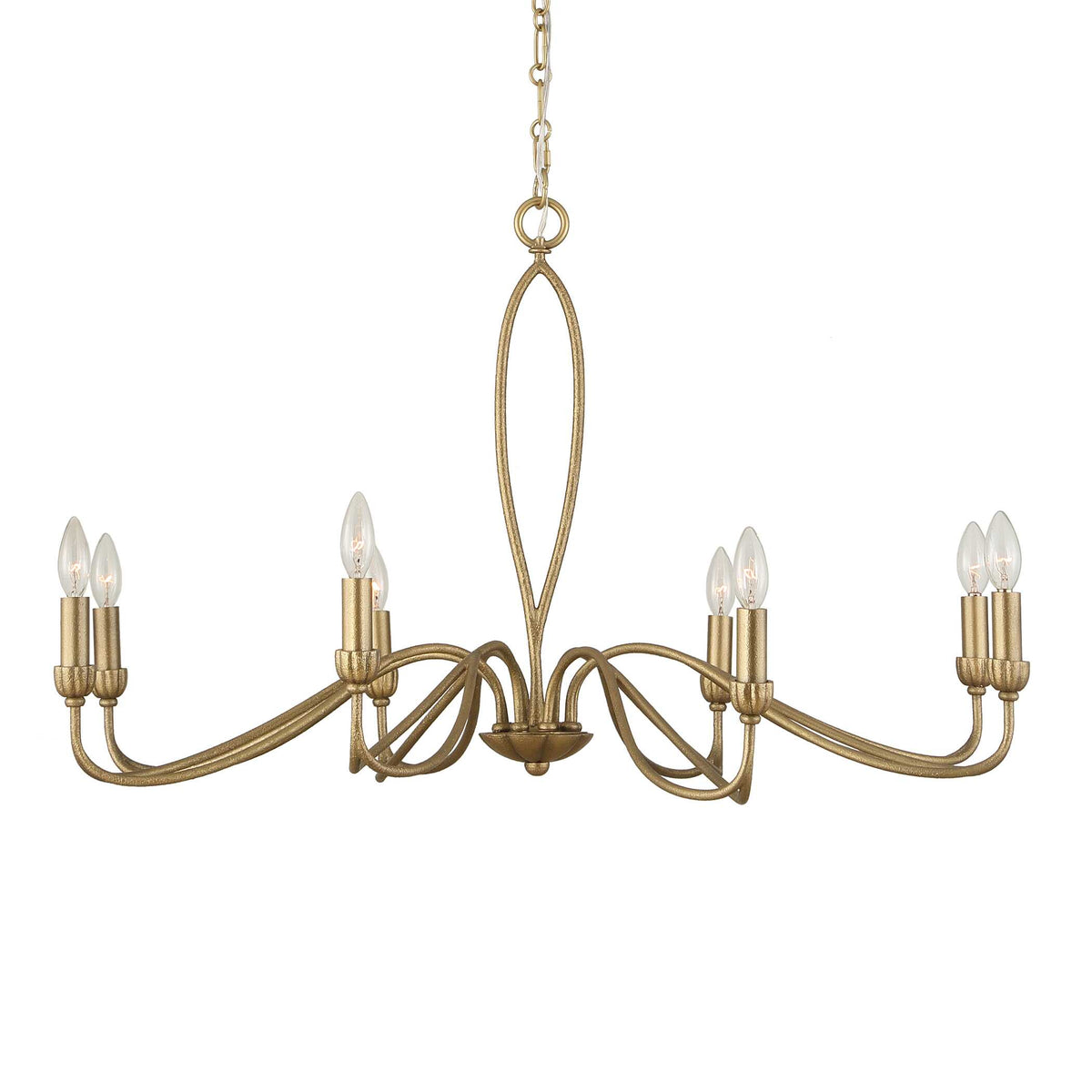 40 inch large gold 8-light traditional chandelier with petal arms