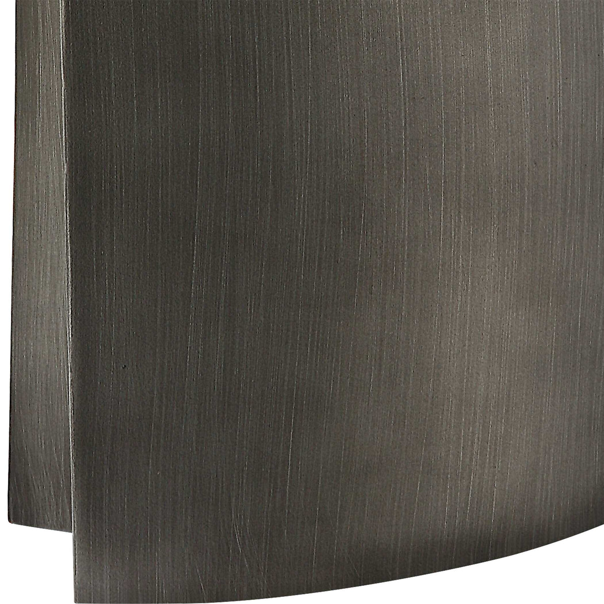 Brushed Dark Steel Gray iron texture and V channel detail on a 32.5 inch tall sculptural table lamp