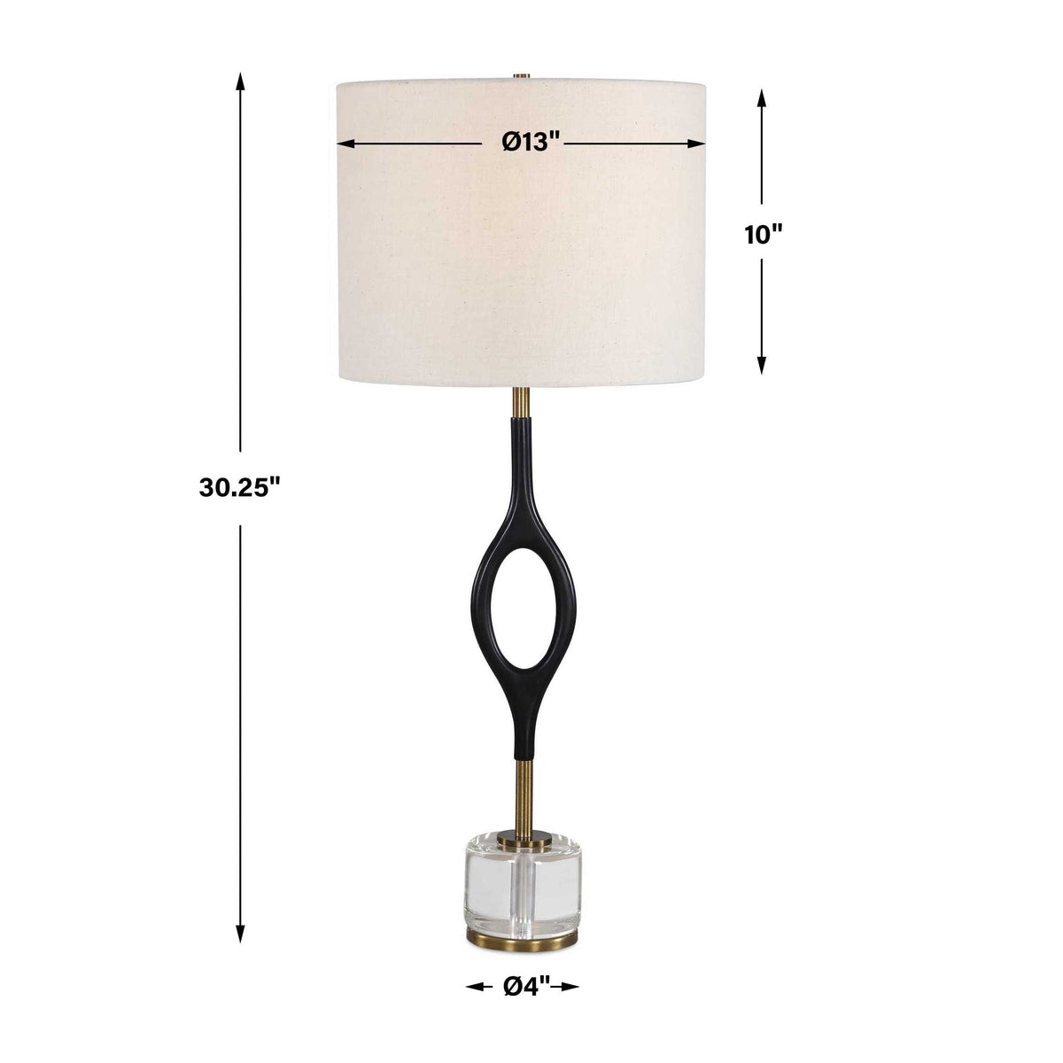 Buffet lamp dimensions, 13 inches wide, 13 inches deep, 30.25 inches high