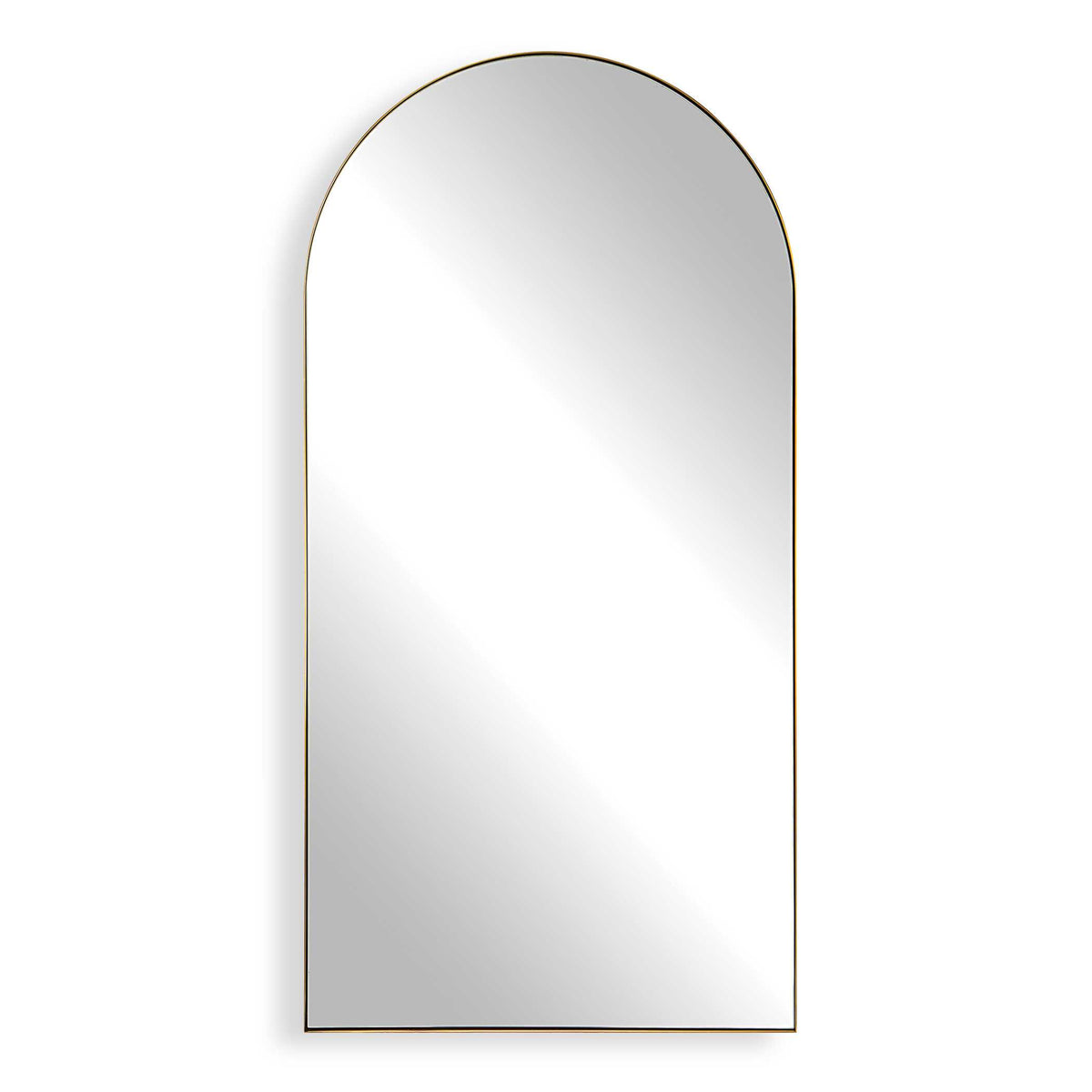 36 x 72 inch oversized antique brass arched mirror in stainless steel