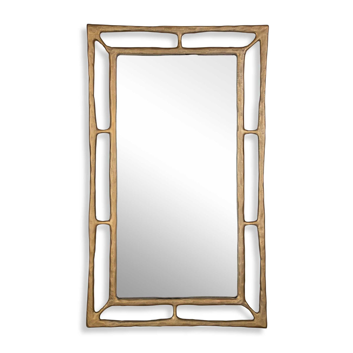 30 x 50 inch hammered antiqued brass rectangle wall mirror