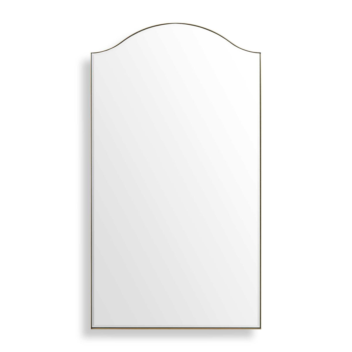 40 x 72 inch brushed brass stainless steel arched wall mirror
