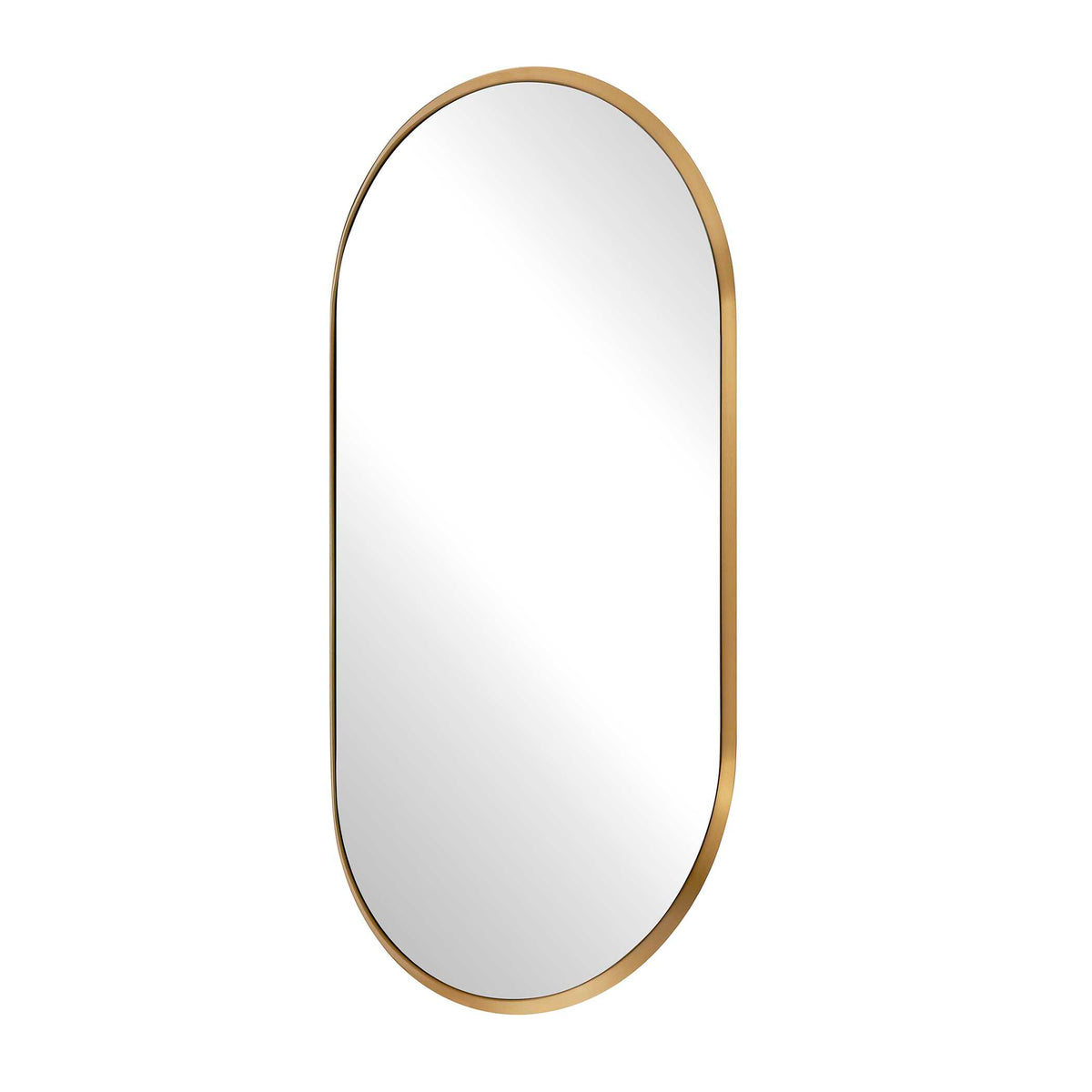 Oval mirror dimensions, 25.625 inch wide, 47.75 inch high, 1.75 inch deep, 26 lb