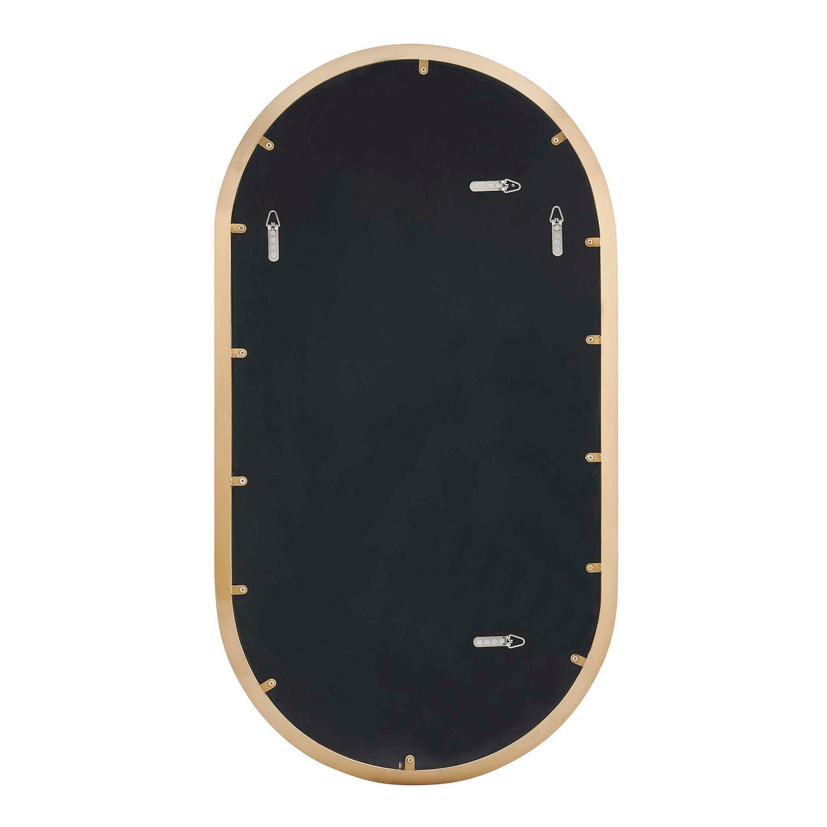 Outward angled frame in plated antique brass, hangs vertical or horizontal