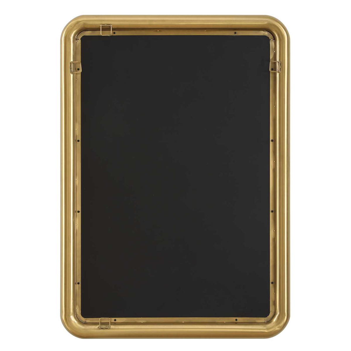 30.6 pound stainless steel entryway mirror that hangs horizontal or vertical