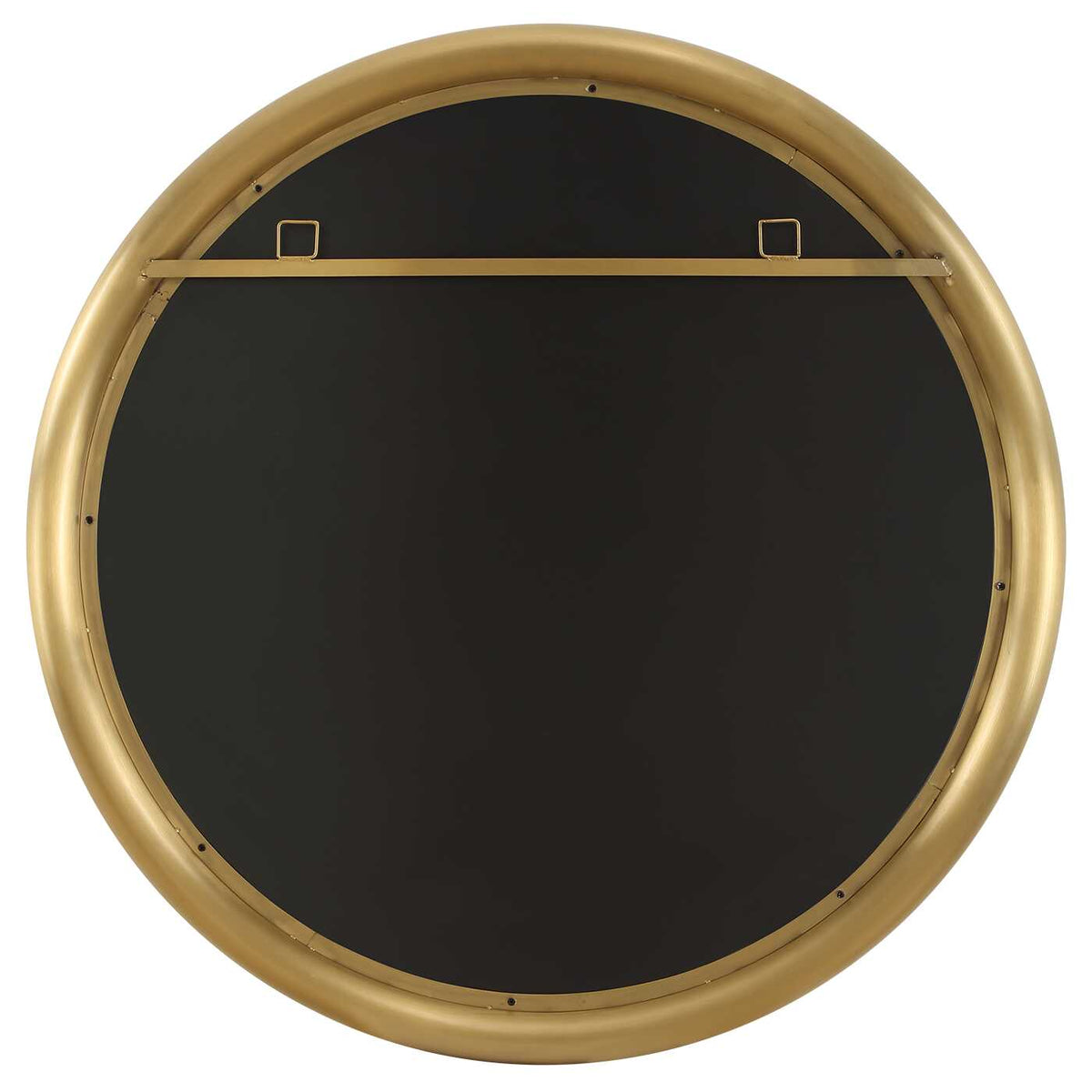 27.5 pound round mirror for a console or bedroom dresser, hangs horizontal or vertical