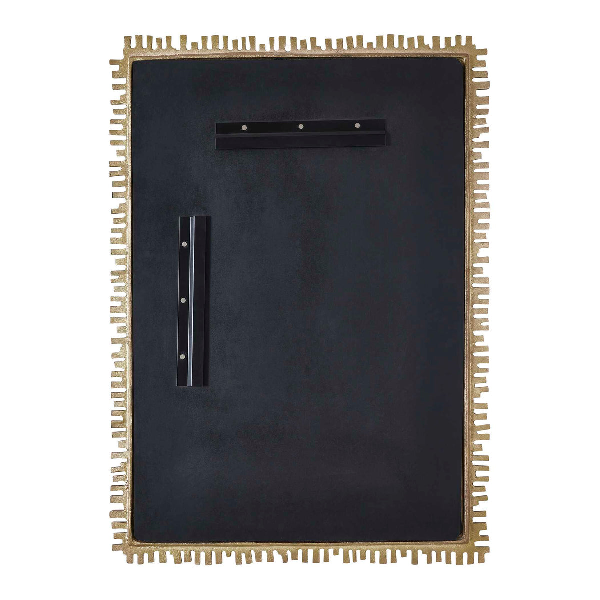 Art deco and organic modern accent mirror with a rugged pitted texture